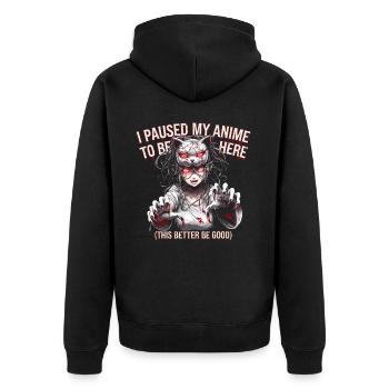 Japon Kawaii Manga Otaku Horreur Anime - Veste à capuche bio Premium Unisexe - noir - Dos - Nico (187cm)