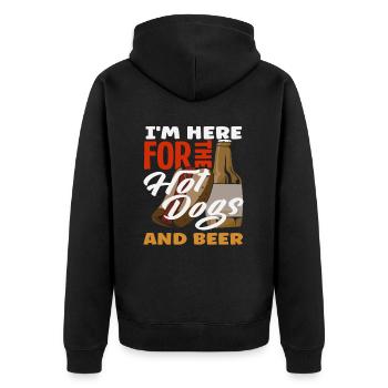 Amateurs de hot-dogs pour les hot-dogs et la bière - Veste à capuche bio Premium Unisexe - noir - Dos - Nico (187cm)
