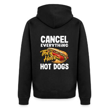 Amateur de hot-dogs Funny Fancy Délicieux hot-dogs - Veste à capuche bio Premium Unisexe - noir - Dos - Nico (187cm)