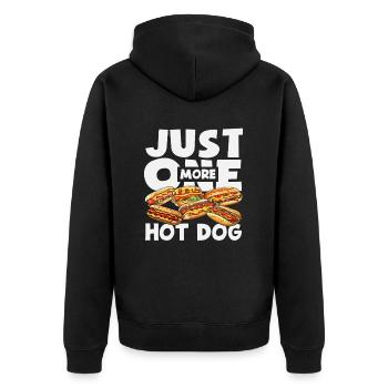 Just a Hot Dog Lover Saying - Unisex Premium Organic Zip Hoodie - black - Back - Nico (187cm)