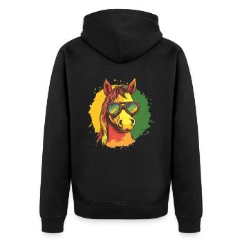 Cheval Reggae - Veste à capuche bio Premium Unisexe - noir - Dos - Nico (187cm)