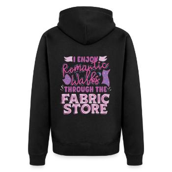 Polsterer Polsterin Polsterei - Unisex Premium Bio Zip Hoodie - Schwarz - Hinten - Nico (187cm)