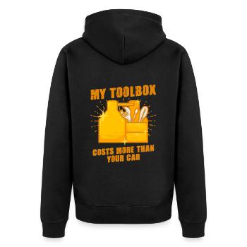 Air Conditioning Technician HVAC Installer - Unisex Premium Organic Zip Hoodie - black - Back - Nico (187cm)