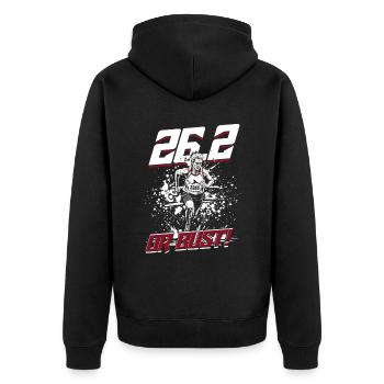 Marathon Marathon Runner Running 26.2 Or Bust - Unisex Premium Organic Zip Hoodie - black - Back - Nico (187cm)
