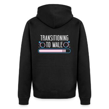 Transgender Trans LGBT Pride - Unisex Premium Organic Zip Hoodie - black - Back - Nico (187cm)