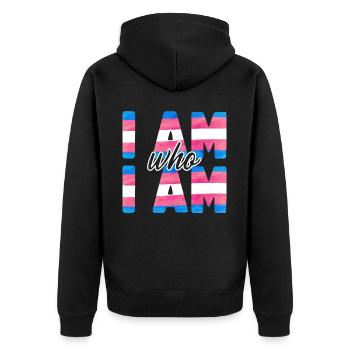 Transgender Trans LGBT Pride - Unisex Premium Bio Zip Hoodie - Schwarz - Hinten - Nico (187cm)