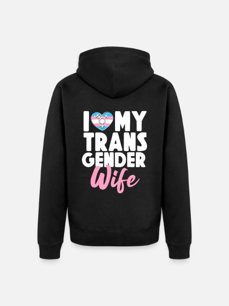 Transgender Trans LGBT Pride - Unisex Premium Organic Zip Hoodie - black