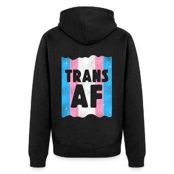 Transgender Trans LGBT Pride - Unisex Premium Bio Zip Hoodie - Schwarz - Hinten - Nico (187cm)