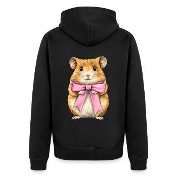 Coquette Arc Hamster Mignon Hammy Maman Mères - Veste à capuche bio Premium Unisexe - noir - Dos - Nico (187cm)