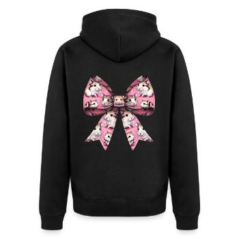 Coquette Arc Hamster Motif Mignon Hammy Mom - Veste à capuche bio Premium Unisexe - noir - Dos - Nico (187cm)