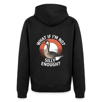 What if I'm not funny enough - Unisex Premium Organic Zip Hoodie - black - Back - Nico (187cm)