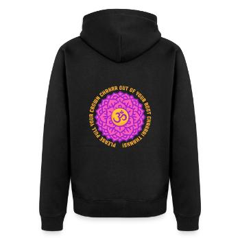 Reiki Massage - Unisex Premium Organic Zip Hoodie - black - Back - Nico (187cm)