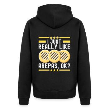 Arepas vénézuélienne - Veste à capuche bio Premium Unisexe - noir - Dos - Nico (187cm)