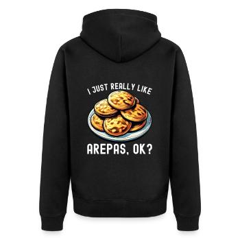 Arepas vénézuélienne - Veste à capuche bio Premium Unisexe - noir - Dos - Nico (187cm)