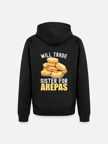 Venezuelan Arepas - Unisex Premium Organic Zip Hoodie - black