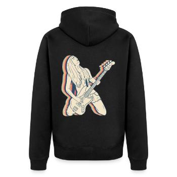 Bassist Bassist Guitarist Guitar Retro - Unisex Premium Organic Zip Hoodie - black - Back - Nico (187cm)