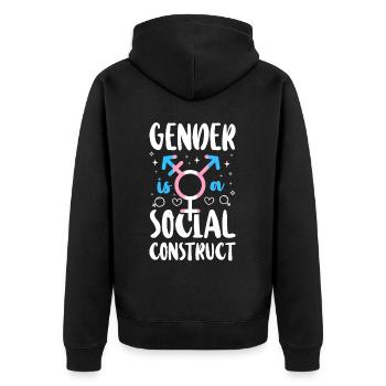 Fierté LGBT transgenre - Veste à capuche bio Premium Unisexe - noir - Dos - Nico (187cm)