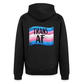 Transgender Trans LGBT Pride - Unisex Premium Organic Zip Hoodie - black - Back - Nico (187cm)