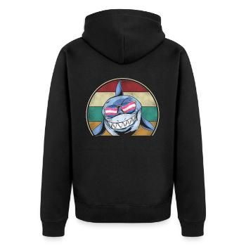 Transgender Trans LGBT Pride - Unisex Premium Bio Zip Hoodie - Schwarz - Hinten - Nico (187cm)