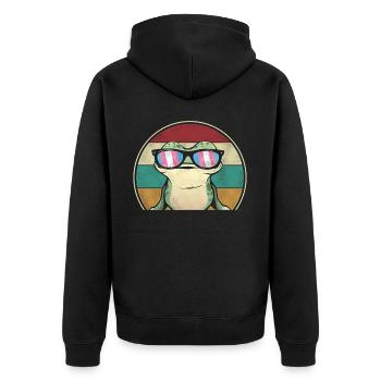 Transgender Trans LGBT Pride - Unisex Premium Bio Zip Hoodie - Schwarz - Hinten - Nico (187cm)