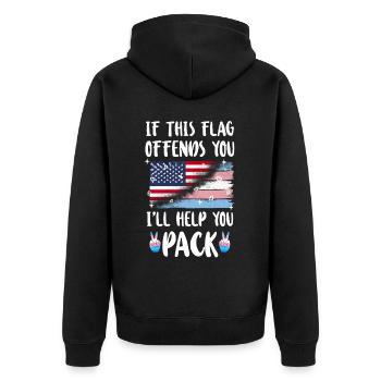 Transgender Trans LGBT Pride - Unisex Premium Bio Zip Hoodie - Schwarz - Hinten - Nico (187cm)