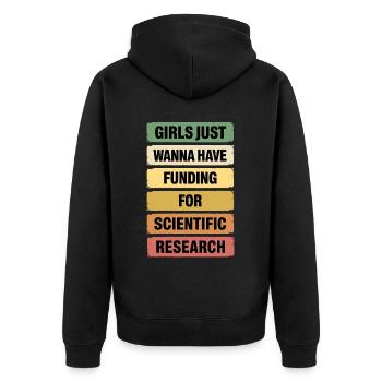 Les filles ne veulent que des fonds pour la science - Veste à capuche bio Premium Unisexe - noir - Dos - Nico (187cm)