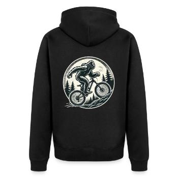 Aventure à vélo Bigfoot Mountain Bike Forest - Veste à capuche bio Premium Unisexe - noir - Dos - Nico (187cm)