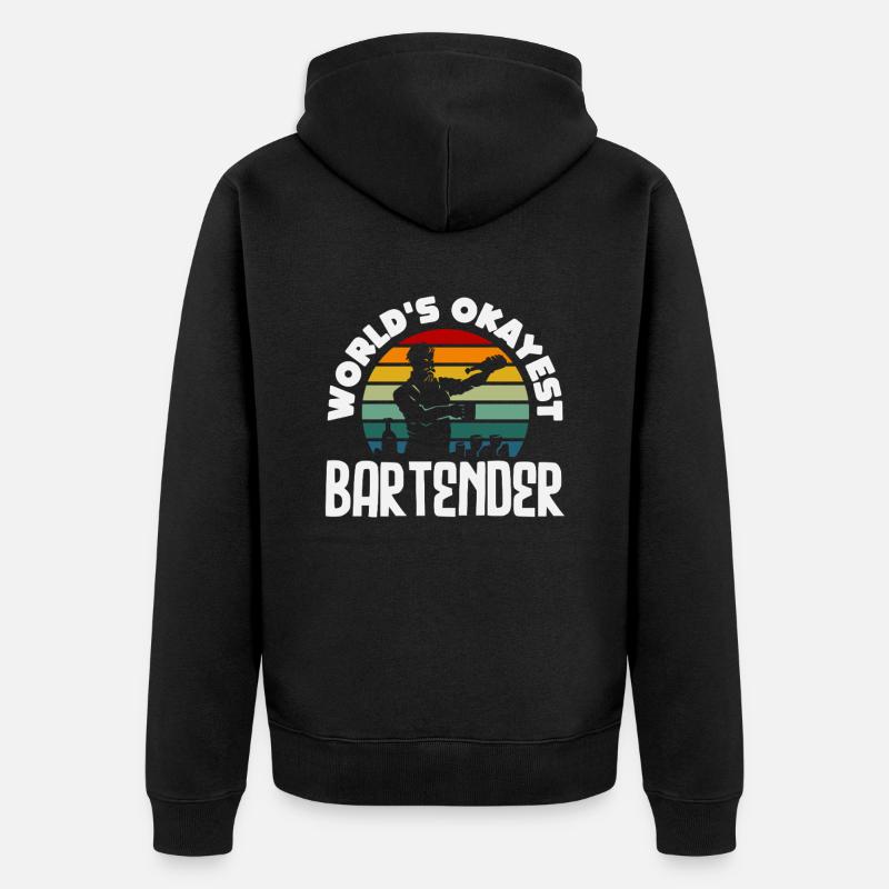 Weltbester Okayester Barkeeper Design - Unisex Premium Bio Zip Hoodie - Schwarz