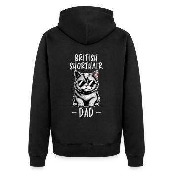 British Shorthair Dire Drôle de Chats Cadeau - Veste à capuche bio Premium Unisexe - noir - Dos - Nico (187cm)