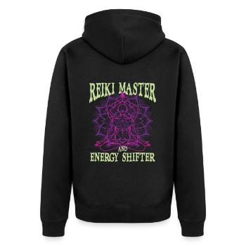 Reiki Massage Reiki Master And Energy Shifter - Unisex Premium Organic Zip Hoodie - black - Back - Nico (187cm)