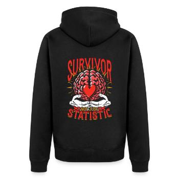 Schlaganfall Erholung Survivor Not Just Statistic - Unisex Premium Bio Zip Hoodie - Schwarz - Hinten - Nico (187cm)