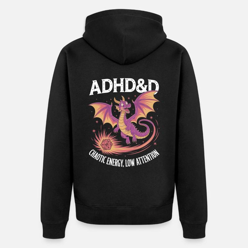 Adhs RPG - Unisex Premium Bio Zip Hoodie - Schwarz