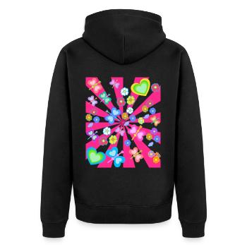 Printemps Eté Enfants Enfant Rétro Vintage Années 80 - Veste à capuche bio Premium Unisexe - noir - Dos - Nico (187cm)