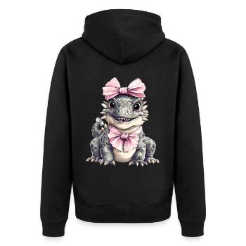 Coquette Arc Ankylosaure Dinosaure Fille - Veste à capuche bio Premium Unisexe - noir - Dos - Nico (187cm)