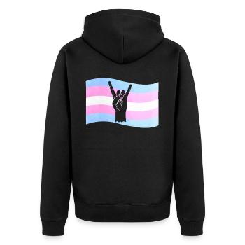 Fierté LGBT transgenre - Veste à capuche bio Premium Unisexe - noir - Dos - Nico (187cm)