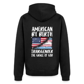 Fierté LGBT transgenre - Veste à capuche bio Premium Unisexe - noir - Dos - Nico (187cm)