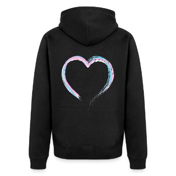 Transgender Trans LGBT Pride - Unisex Premium Bio Zip Hoodie - Schwarz - Hinten - Nico (187cm)