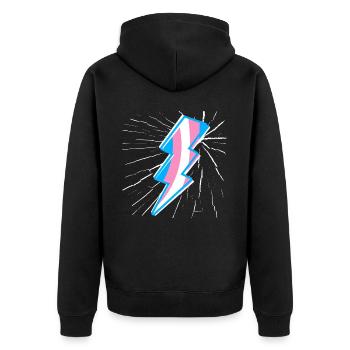 Transgender Trans LGBT Pride - Unisex Premium Bio Zip Hoodie - Schwarz - Hinten - Nico (187cm)