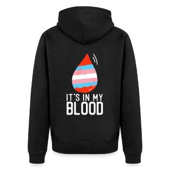 Transgender Trans LGBT Pride - Unisex Premium Organic Zip Hoodie - black - Back - Nico (187cm)