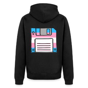 Transgender Trans LGBT Pride - Unisex Premium Bio Zip Hoodie - Schwarz - Hinten - Nico (187cm)