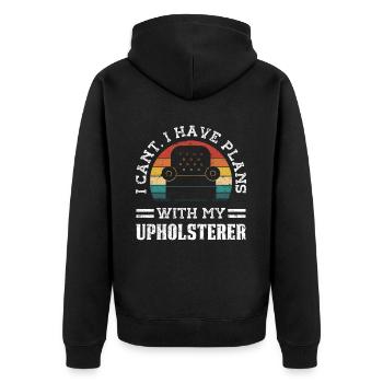 Restorer Upholstered Furniture - Unisex Premium Organic Zip Hoodie - black - Back - Nico (187cm)