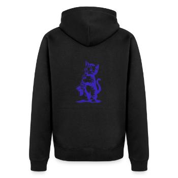 Cat with Saxophone Funny Sax - Unisex Premium Organic Zip Hoodie - black - Back - Nico (187cm)