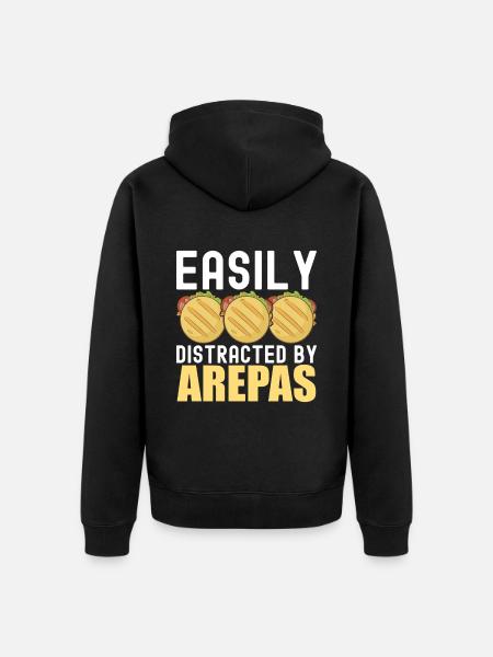 Venezuelan Arepas - Unisex Premium Organic Zip Hoodie - black