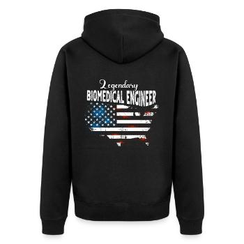 Ingénieur biomédical US - Veste à capuche bio Premium Unisexe - noir - Dos - Nico (187cm)