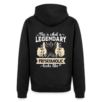 Friyayaholic légendaire - Veste à capuche bio Premium Unisexe - noir - Dos - Nico (187cm)