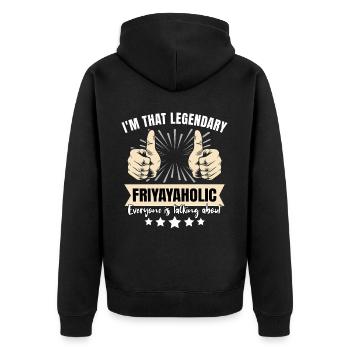 Friyayaholic légendaire - Veste à capuche bio Premium Unisexe - noir - Dos - Nico (187cm)