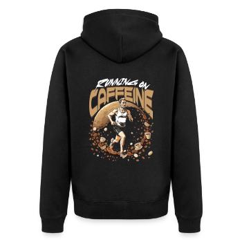 Marathonien Marathonien Courir Sur Caféine - Veste à capuche bio Premium Unisexe - noir - Dos - Nico (187cm)
