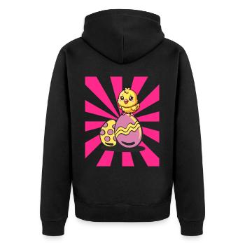 Retro Easter Chicks Easter Eggs Chicken Chickens Kids - Unisex Premium Organic Zip Hoodie - black - Back - Nico (187cm)