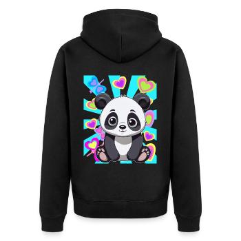 Panda Panda Ours Enfants Enfant Rétro Années 80 Années 90 Ours - Veste à capuche bio Premium Unisexe - noir - Dos - Nico (187cm)