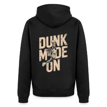 Dunk Mode Enabled - Unisex Premium Organic Zip Hoodie - black - Back - Nico (187cm)